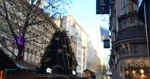 Birmingham Christmas markets with Christmas tree