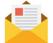 Small email and envelope icon in yellow