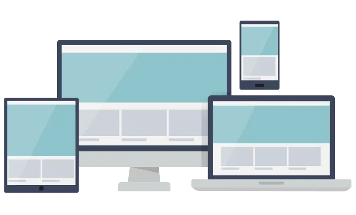 Various screen sizes with computer, laptop, tablet and mobile