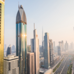 Dubai High Street as seen from atop a skuyscraper